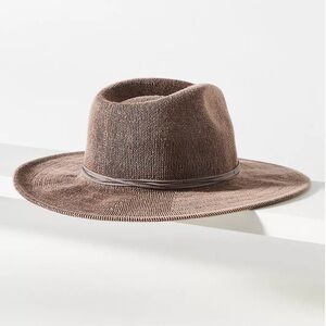 Wyeth Leather-Trimmed Rancher Hat - Taupe